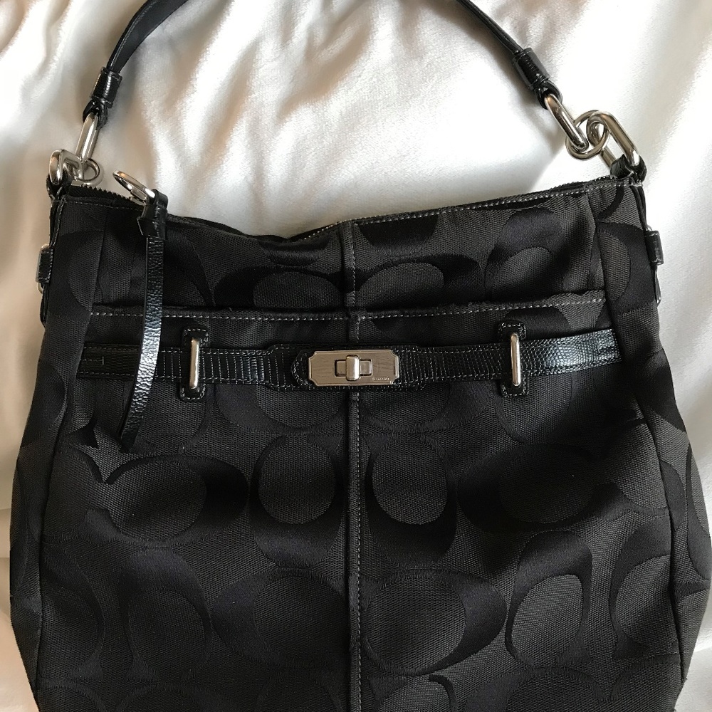 Coach Signature fabric satchel with leather trim - Picture 1 of 6